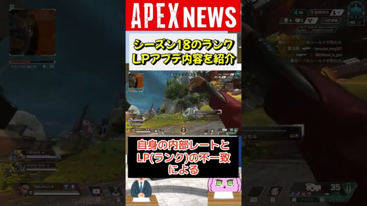 【#APEX】シーズン18のランクLPシステムを紹介！8位以上でプラス確定！【APEX​ LEGENDS/エーペックスレジェンズ】 #Shorts