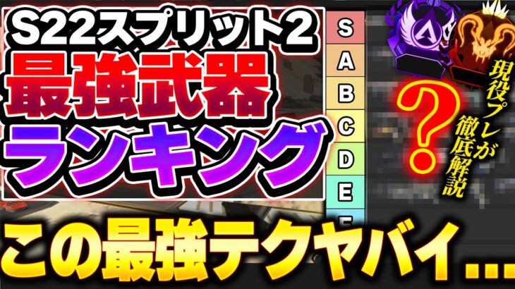 【Tier表】このテクの強さまだみんな気付いてなくね…? 絶対知っておくべきだぞ！！ シーズン22スプリット2最強武器Tierランキング！【 APEX エーペックスレジェンズ】