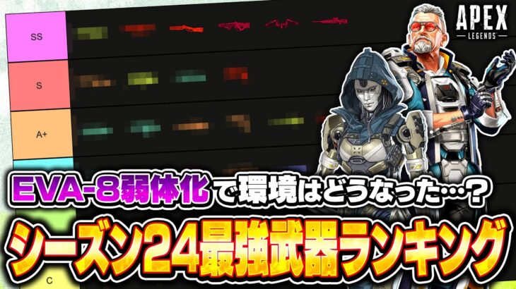 【シーズン24最新版】アプデ後のダメージやDPS、ランク環境を元に作成した最強おすすめ武器ランキング【APEX LEGENDS】#apex