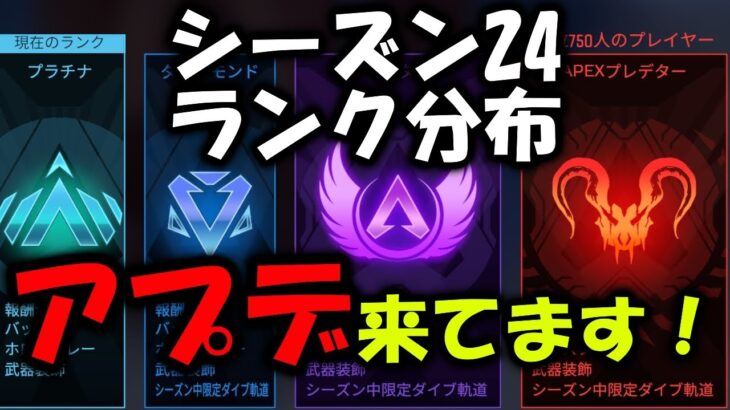 【APEX】アプデ来てます！シーズン24ランク分布【エーペックス】