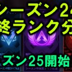 【APEX】シーズン25開始日時＆シーズン24ランク分布【エーペックス】