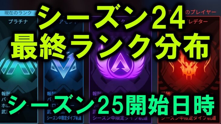 【APEX】シーズン25開始日時＆シーズン24ランク分布【エーペックス】